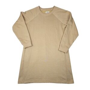 Pact Courtside Women's Sweatshirt Dress Camel Organic Fleece Preppy MEDIUM